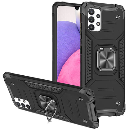 For Samsung Galaxy A33 5G Armor Hybrid with Ring Holder Kickstand Shockproof Heavy-Duty Durable Rugged Dual Layer  Phone Case Cover