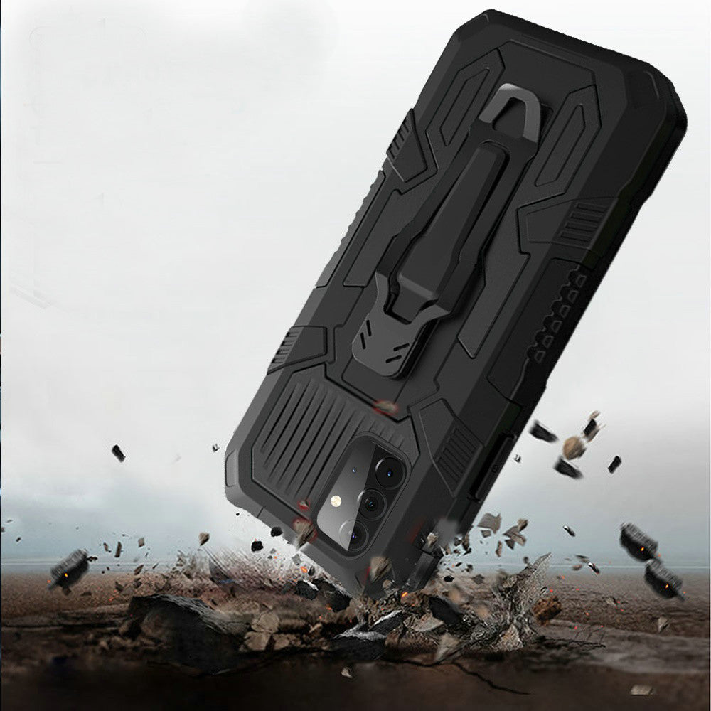 For Motorola Moto G Stylus 2021 5G Version Heavy Duty Dual Layers Hybrid Shockproof Shell with Built in Metal Clip Holder & Kickstand  Phone Case Cover