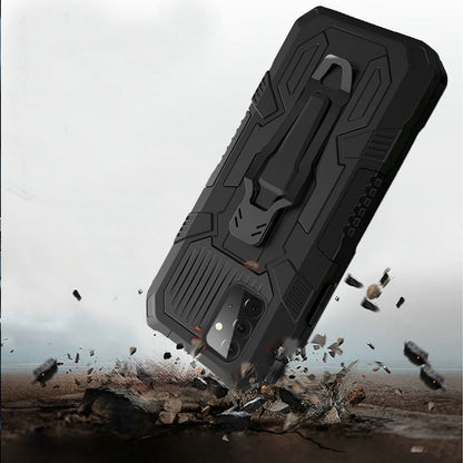 For Motorola Moto G Stylus 2021 5G Version Heavy Duty Dual Layers Hybrid Shockproof Shell with Built in Metal Clip Holder & Kickstand  Phone Case Cover