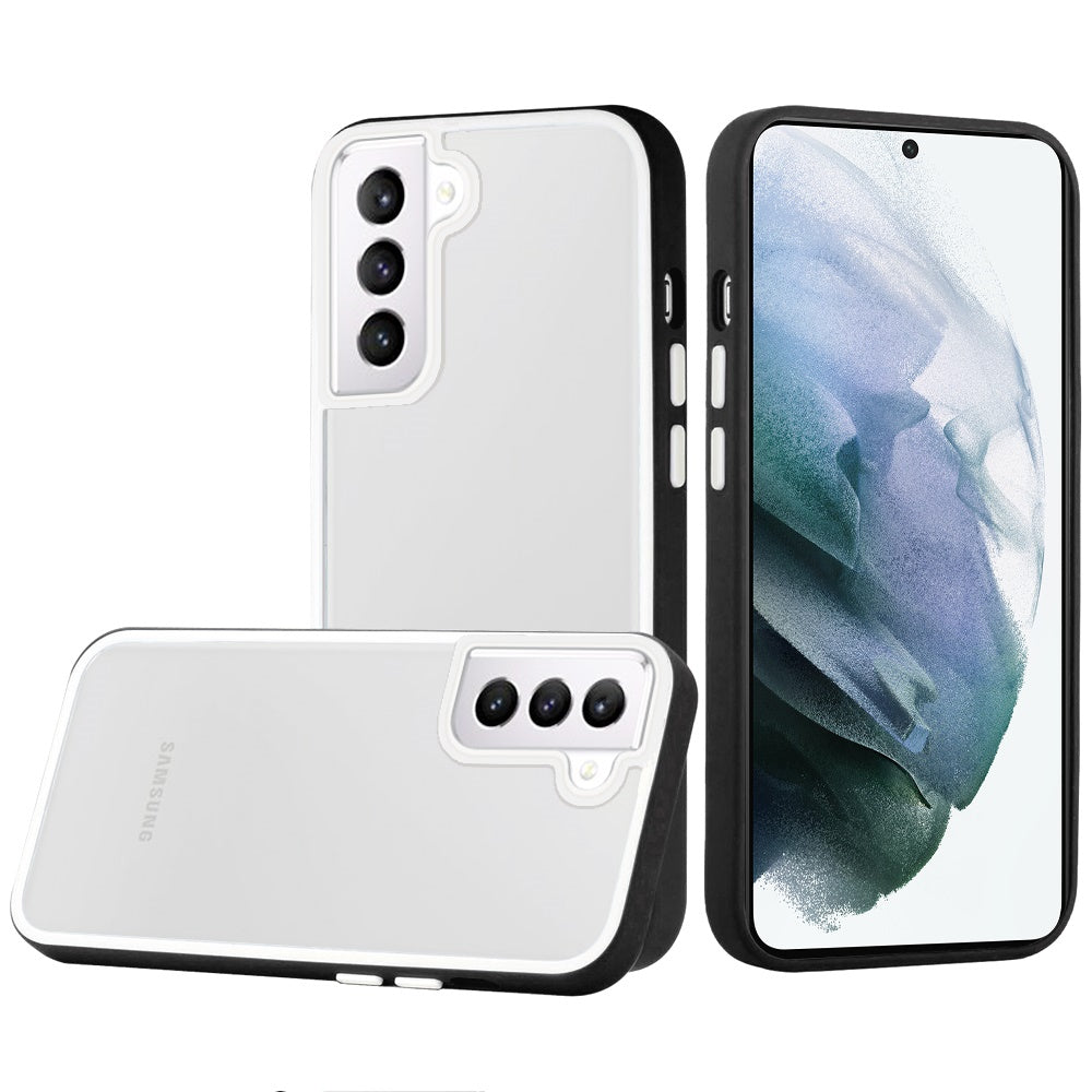 For Samsung Galaxy S22 /Plus Ultra Hybrid Transparent Clear Colored Frame Bumper Hard Back Shockproof Slim Soft TPU Silicone Protective  Phone Case Cover