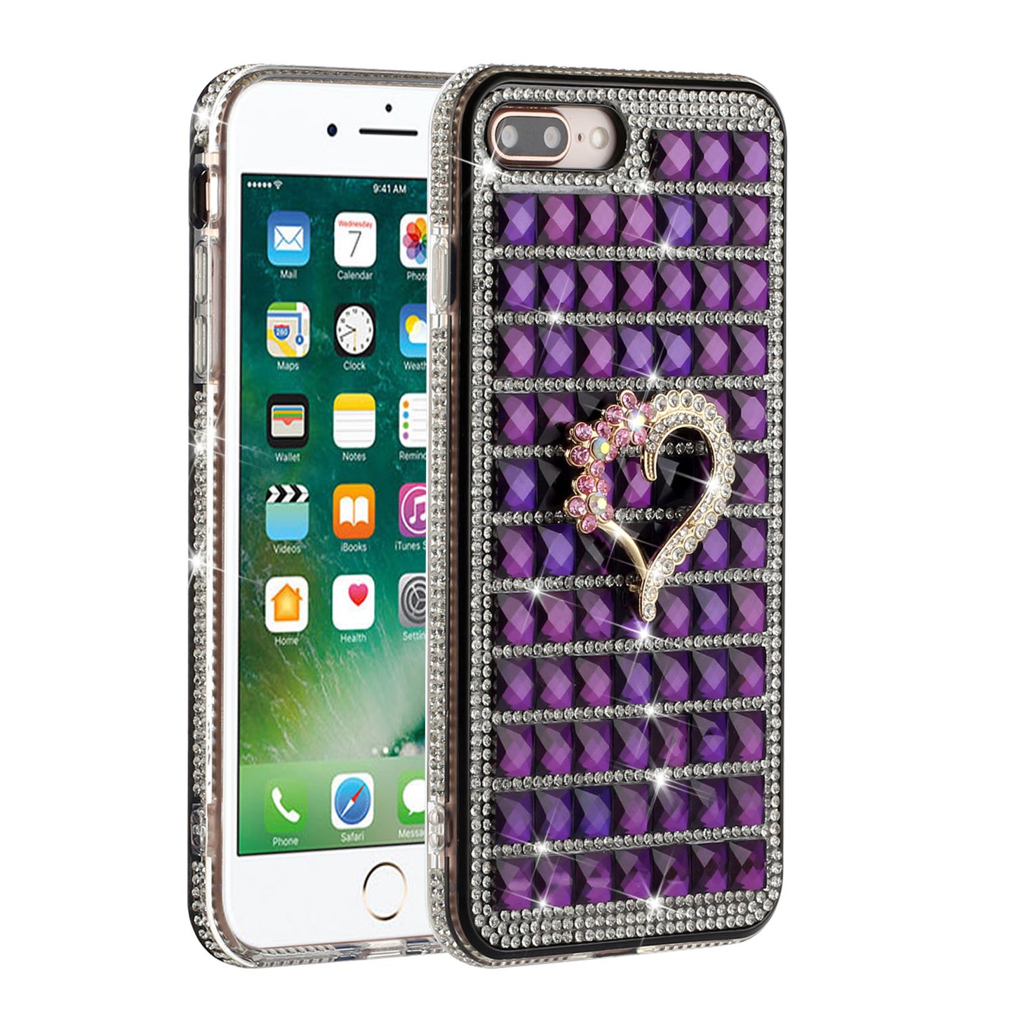 For Apple iPhone 8 /7/6s/6 /SE 2nd Generation Fashion Luxury 3D Bling Diamonds Rhinestone Jeweled Ornament Shiny Crystal  Phone Case Cover