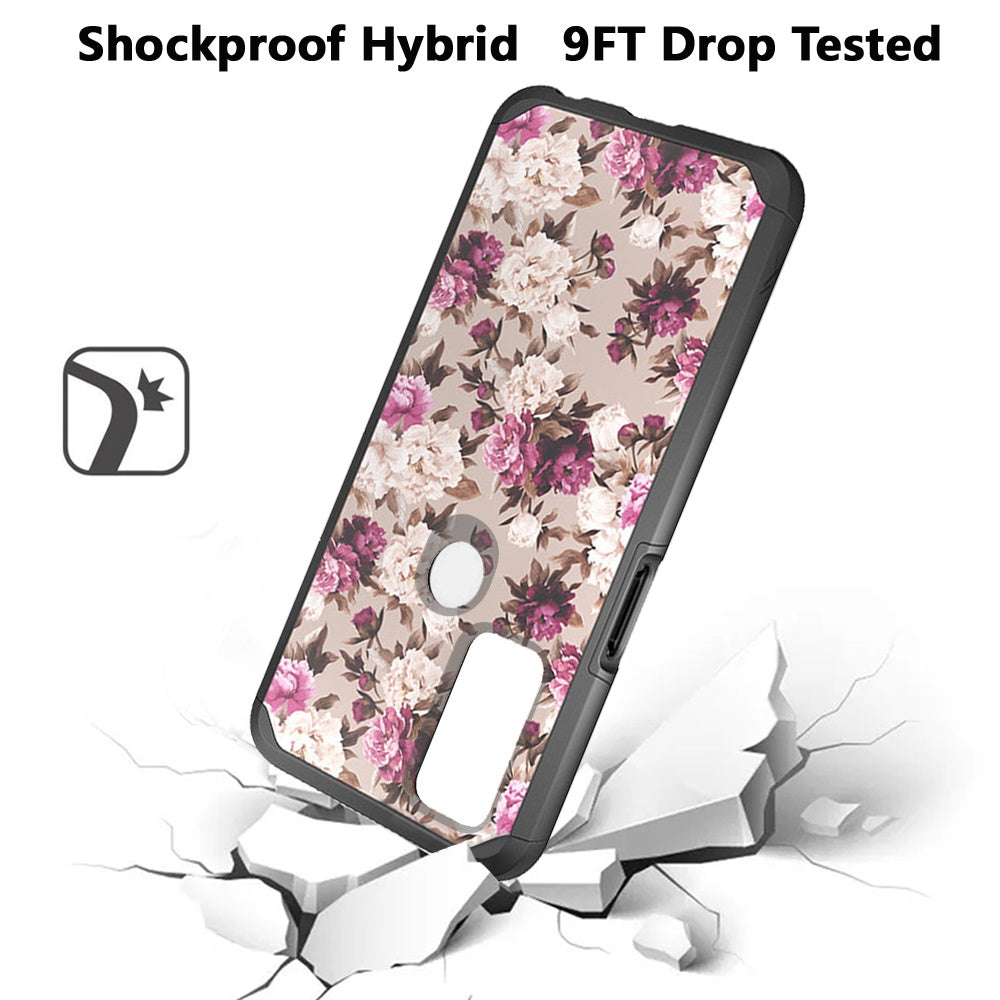 For Cricket Dream 5G Graphic Design Pattern Hard PC Soft TPU Silicone Protection Hybrid Shockproof Armor Rugged Bumper  Phone Case Cover