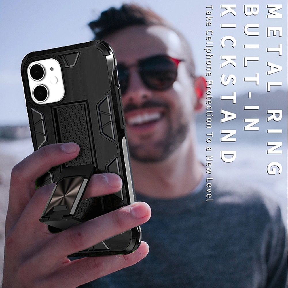 For Apple iPhone 13 Pro (6.1") Hybrid Magnetic Slide Stand fit Car Mount Grip Holder Full Body Heavy Duty Rugged Military Grade  Phone Case Cover