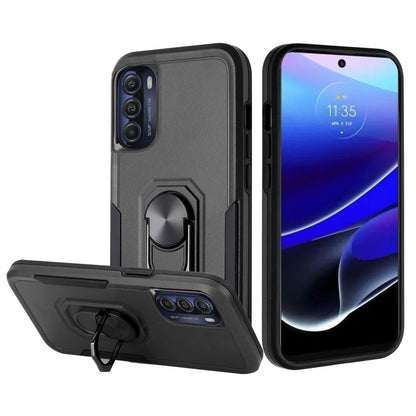 For Motorola Moto G Stylus 5G 2022 Hybrid Rugged Hard Drop-Proof 3 Layer Protection Military Grade with Metal Ring Stand  Phone Case Cover