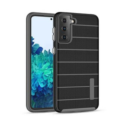 For Apple iPhone 11 (6.1") Texture Brushed Line Shockproof Rugged Shield Non-Slip Hybrid Dual Layers Soft TPU + Hard PC Back Black Phone Case Cover