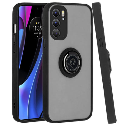 For Motorola Edge+ 2022 /Edge Plus Hybrid Protective PC Shockproof with 360° Rotation Ring Magnetic Stand & Covered Camera  Phone Case Cover