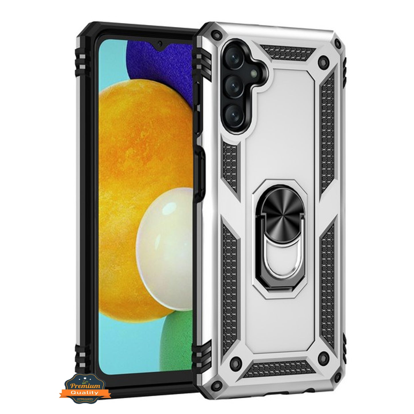 For Samsung Galaxy A13 5G Shockproof Hybrid Dual Layer PC + TPU with Ring Stand Metal Kickstand Heavy Duty Rugged Armor Shell  Phone Case Cover