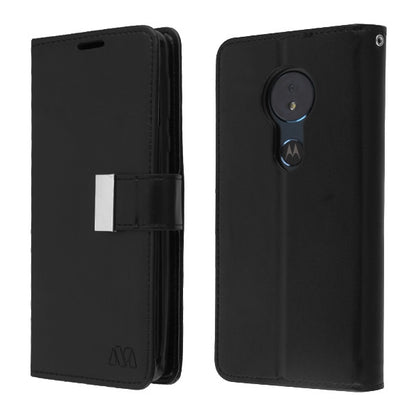 For Motorola Moto G6 Play /Moto E5/Moto G6 Forge PU Leather Wallet with Credit Card Holder Storage Folio Flip Pouch Stand Black Phone Case Cover
