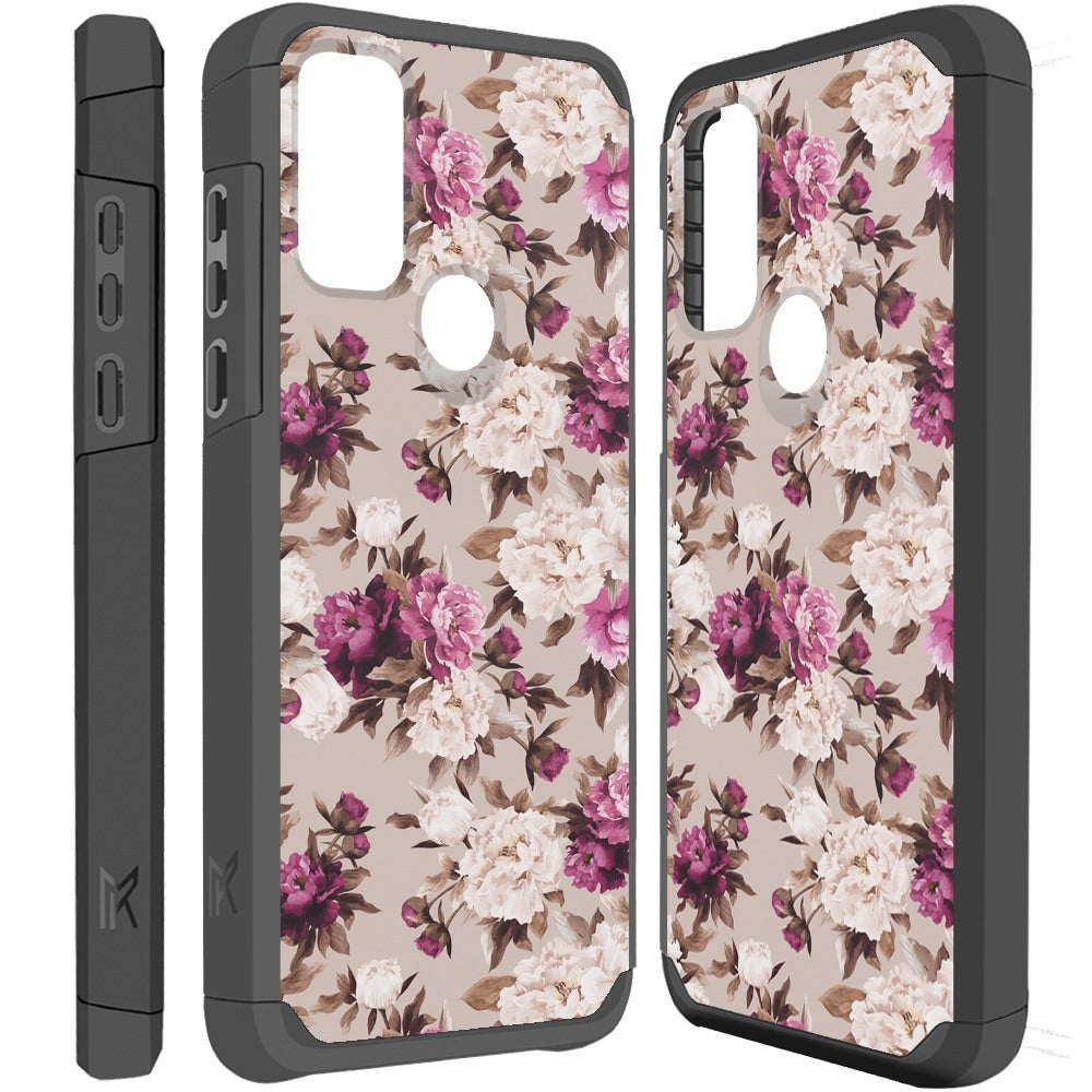 For Motorola Moto G Pure Graphic Design Pattern Hard PC Soft TPU Silicone Protection Hybrid Shockproof Armor Rugged Bumper Floral Bouquet Phone Case Cover