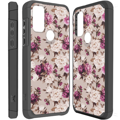 For Motorola Moto G Pure Graphic Design Pattern Hard PC Soft TPU Silicone Protection Hybrid Shockproof Armor Rugged Bumper Floral Bouquet Phone Case Cover