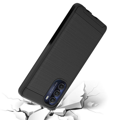 For Motorola Moto G 5G 2022 Hybrid Rugged Brushed Metallic Design [TPU + Hard PC] Dual Layer Shockproof Armor Impact  Phone Case Cover