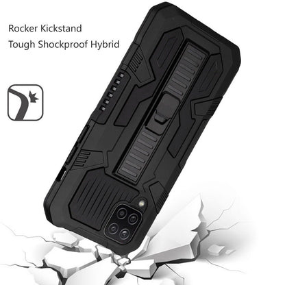For Samsung Galaxy A42 5G Hybrid Tough Rugged [Shockproof] Dual Layer Protective with Kickstand Military Grade Hard PC + Soft TPU Black Phone Case Cover