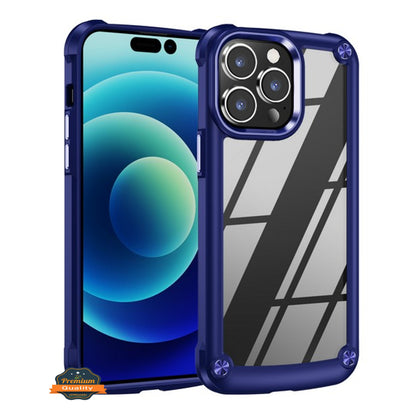 For Apple iPhone 14 /Pro Max Heavy Duty Hybrid Clear back Shield Hard TPU Bumper Edge Frame Shockproof Protective  Phone Case Cover