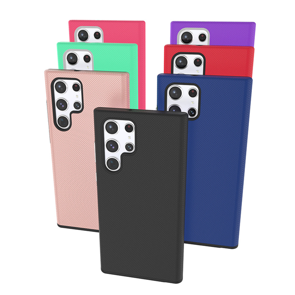 For Samsung Galaxy S22 /Plus Ultra Slim Hybrid Impact Anti-Slip Textured Armor Shockproof Dual Layer Soft TPU & Hard PC Rugged Bumper  Phone Case Cover