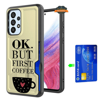 For Samsung Galaxy A33 5G Hidden Wallet Credit Card Slots with Kickstand Back Design Fashion Hybrid Shockproof Hard  Phone Case Cover