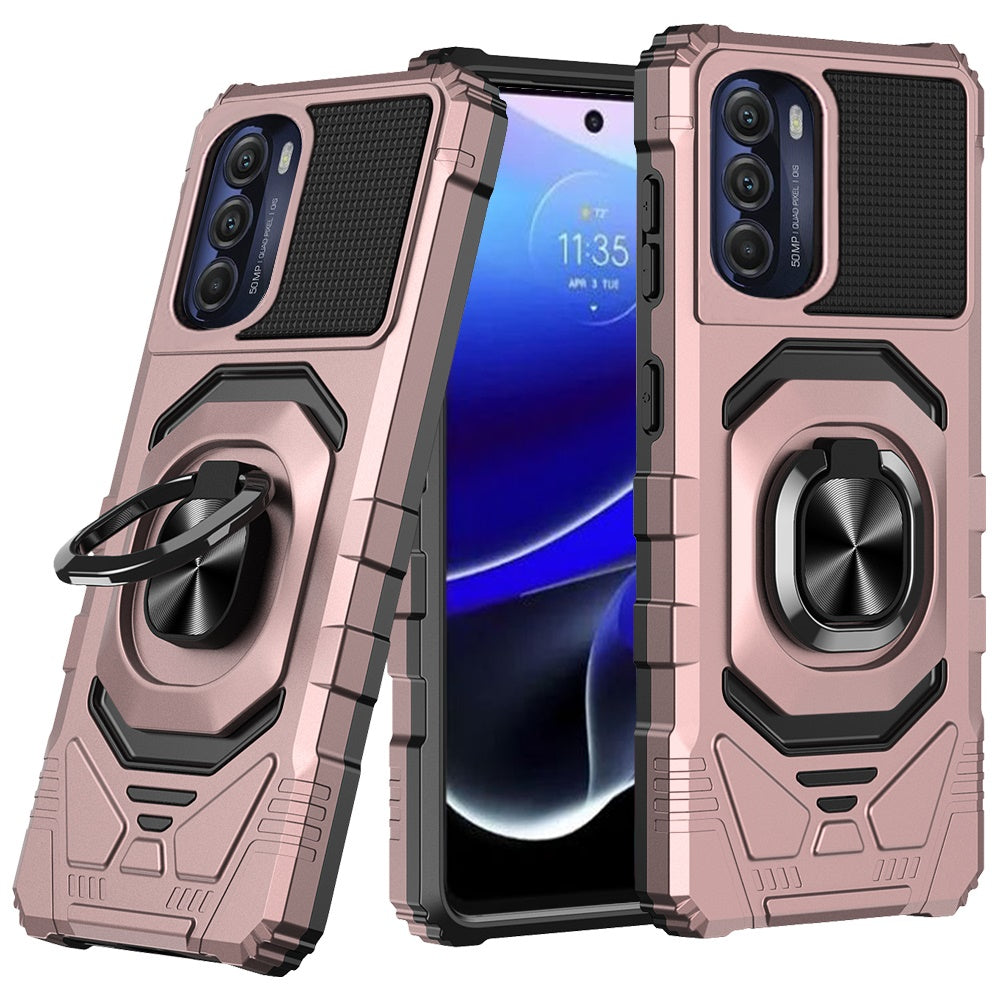 For Motorola Moto G Stylus 5G 2022 Hybrid Dual Layer with Rotate Magnetic Ring Stand Holder Kickstand Rugged Shockproof  Phone Case Cover