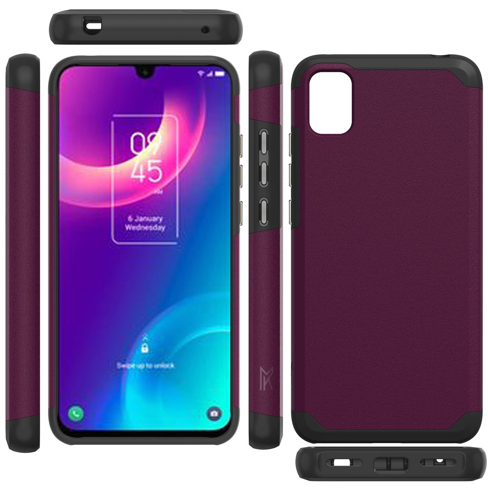 For TCL 30 LE T602DL Slim Corner Protection Shock Absorption Hybrid Dual Layer Hard TPU Rubber Frame Armor Defender  Phone Case Cover