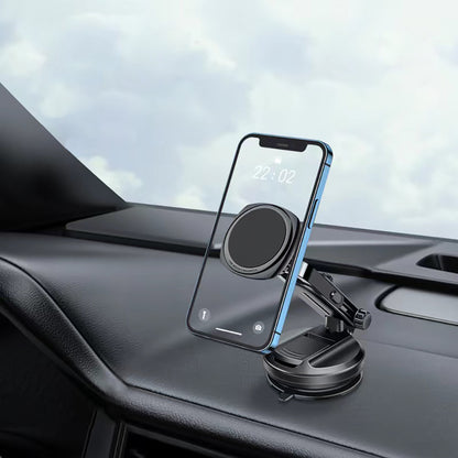 Universal Magnetic Dashboard & Windshield Phone Holder Car Mount with Telescopic Arm 360° Rotation & Quick Lock Release Universal Stand [Black]
