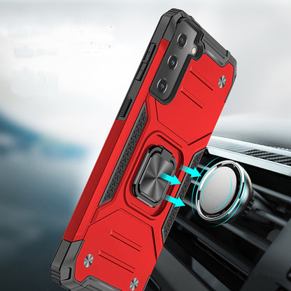 For Samsung Galaxy S20 Armor Hybrid with Ring Stand Holder Kickstand Shockproof Heavy-Duty Durable Rugged 2in1 Red Phone Case Cover