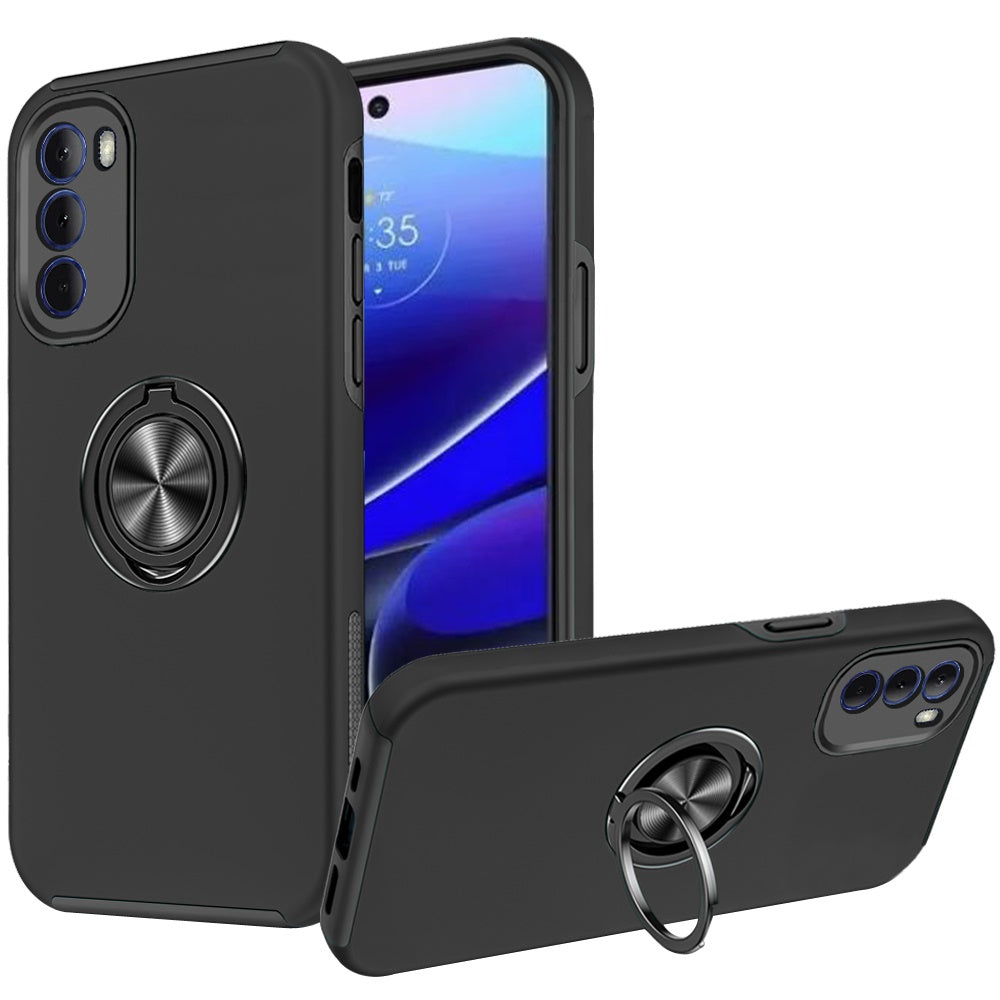 For Motorola Moto G Stylus 5G 2022 Hybrid 360 Degree Rotatable Metal Invisible Ring Stand Holder Fit Magnetic Car Mount  Phone Case Cover