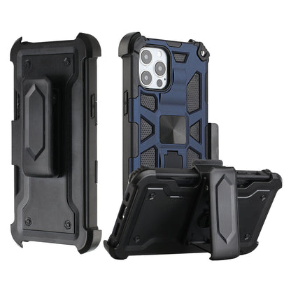 For Apple iPhone 13 Pro Max (6.7") Hybrid 3in1 Combo Holster Belt Clip with Kickstand, Full-Body Protective Military-Grade  Phone Case Cover