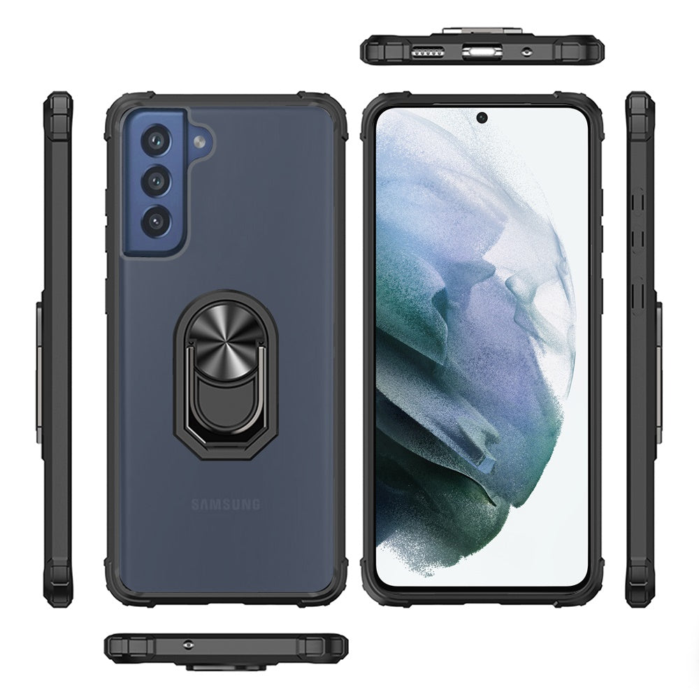 For Samsung Galaxy S22 /Plus Ultra Clear Silicone Shockproof Tuff Hybrid Protection Cover Transparent TPU with Magnetic Ring Kickstand  Phone Case Cover