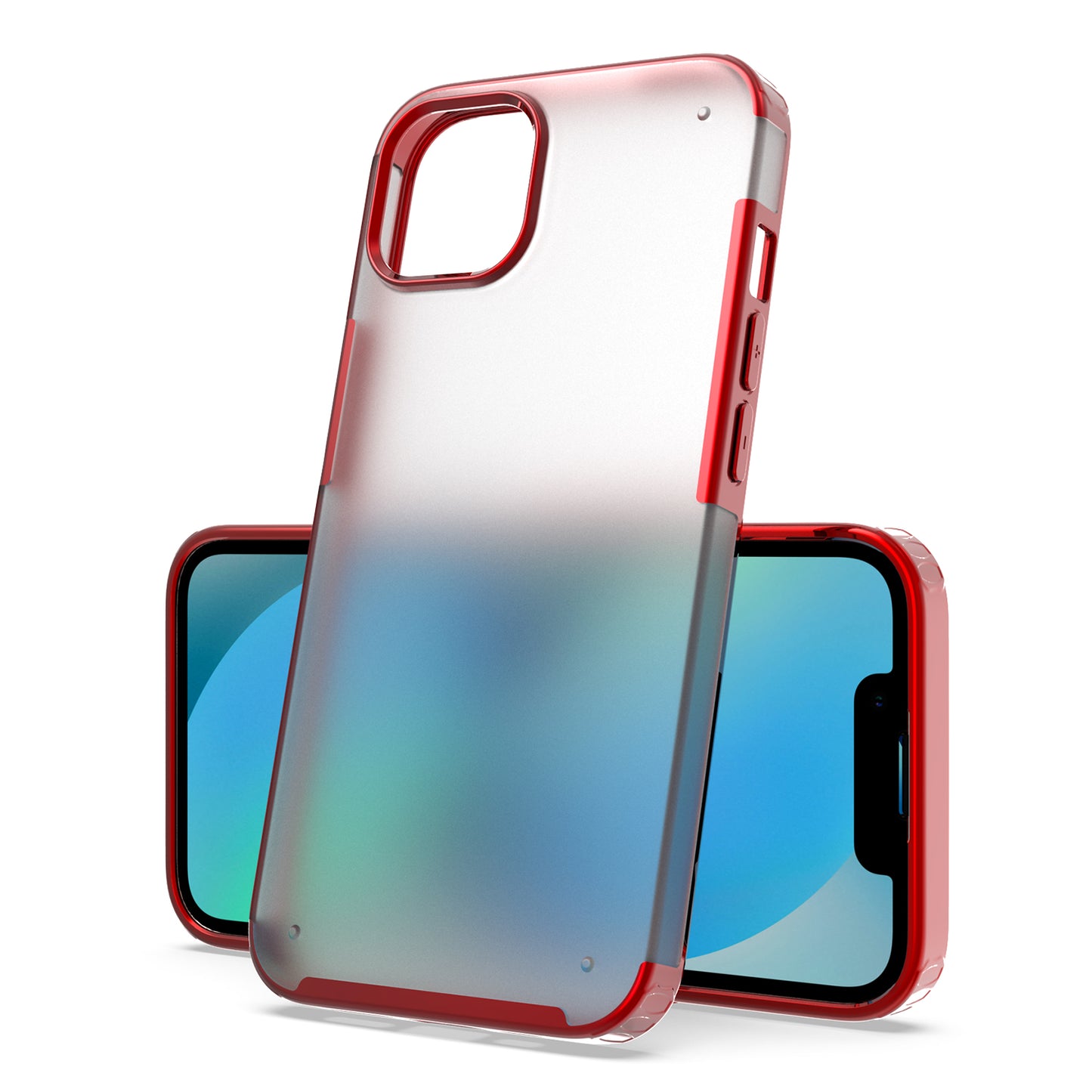 For Apple iPhone 13 Pro Max (6.7") Slim Fit Hybrid Frosted High Quality Sleek Thick Acrylic Hard Back PC TPU Frame  Phone Case Cover