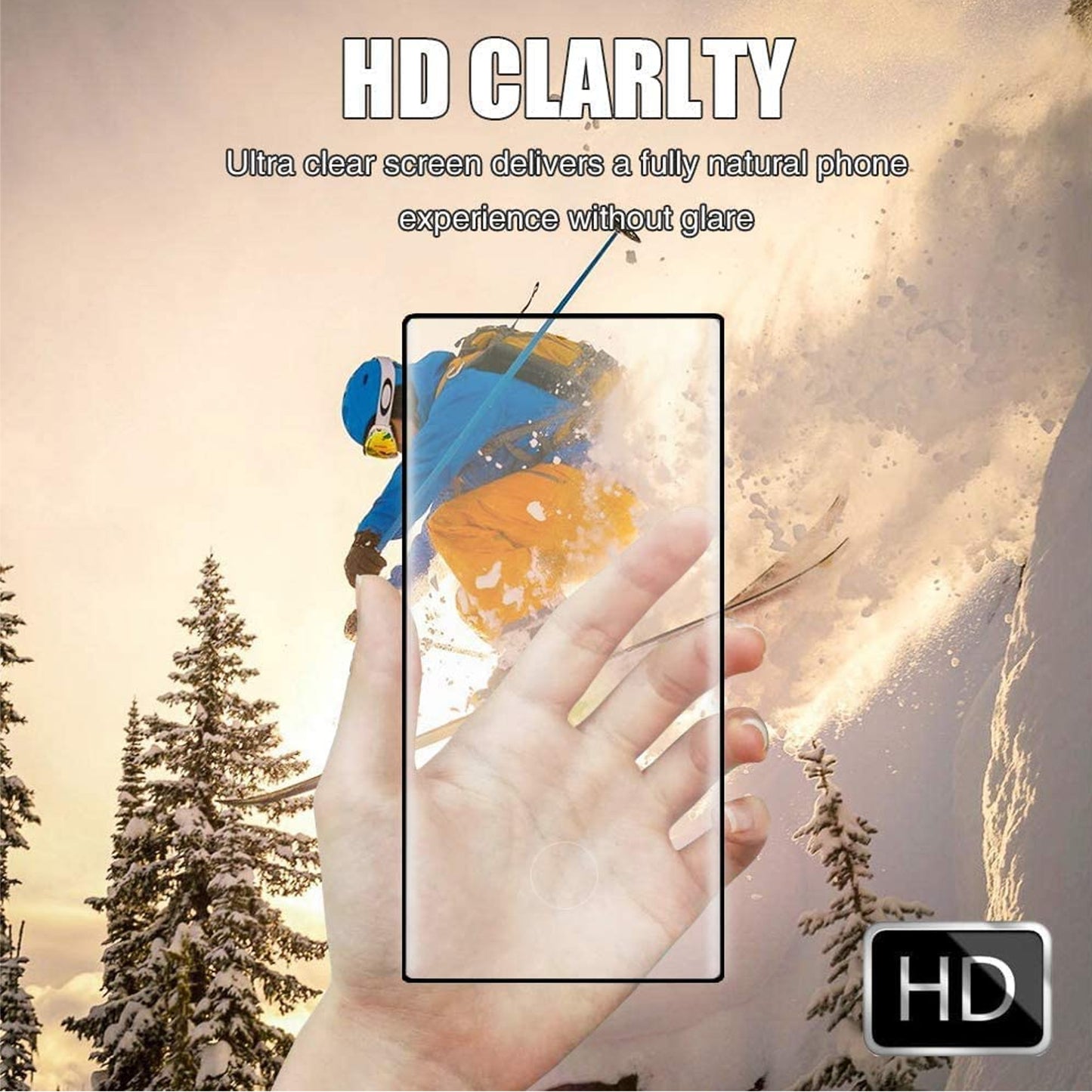 For Samsung Galaxy S22 Ultra Screen Protector Curve 3D Full Coverage 9H Hardness Tempered Glass Protector Shield 9H Bubble-Free Clear Screen Protector