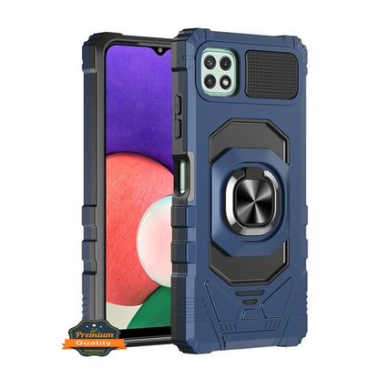 For Samsung Galaxy A22 5G Hybrid Magnetic Car Mount Ring Kickstand Stand Holder Full-Body Armor Protective [Military Grade]  Phone Case Cover