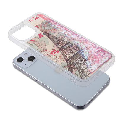 For Samsung Galaxy A51 5G Quicksand Liquid Glitter Bling Hybrid Image Flowing Sparkle Protector Skin Eiffel Tower Paris Phone Case Cover
