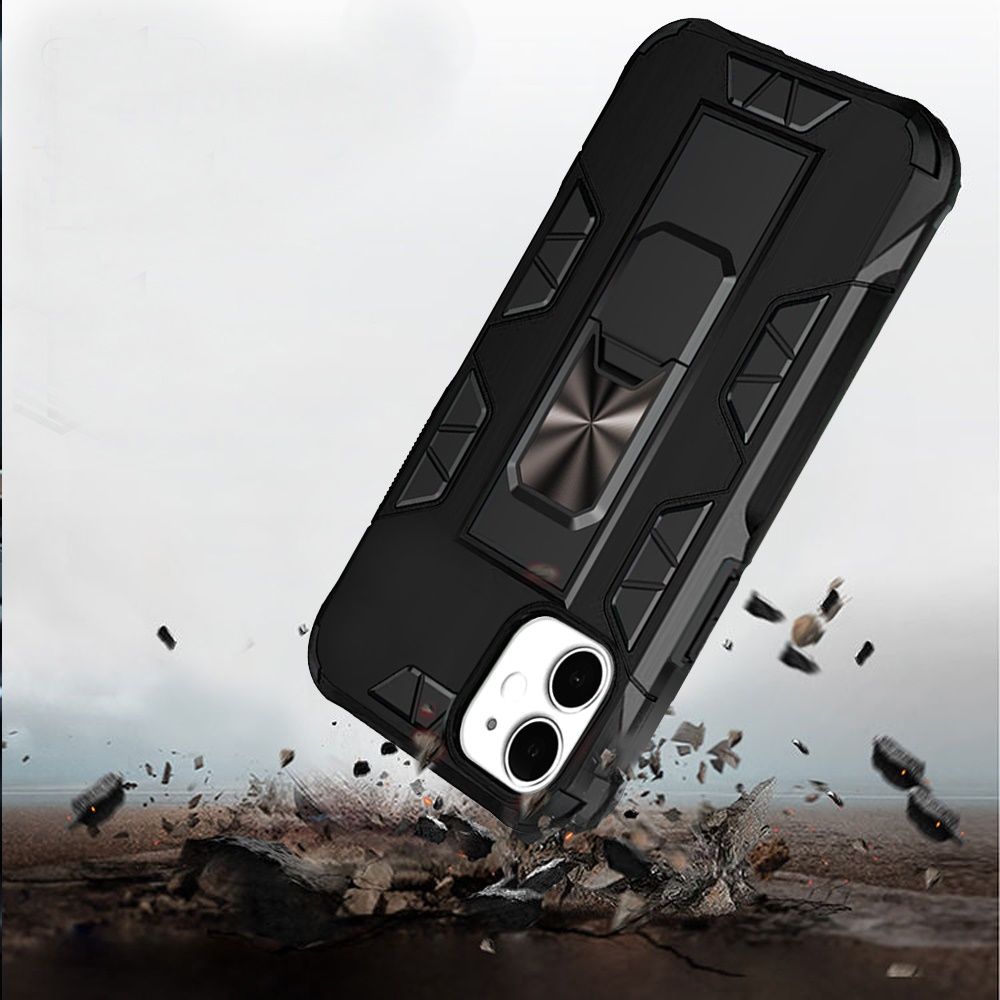 For Apple iPhone 13 Pro (6.1") Hybrid Magnetic Slide Stand fit Car Mount Grip Holder Full Body Heavy Duty Rugged Military Grade  Phone Case Cover