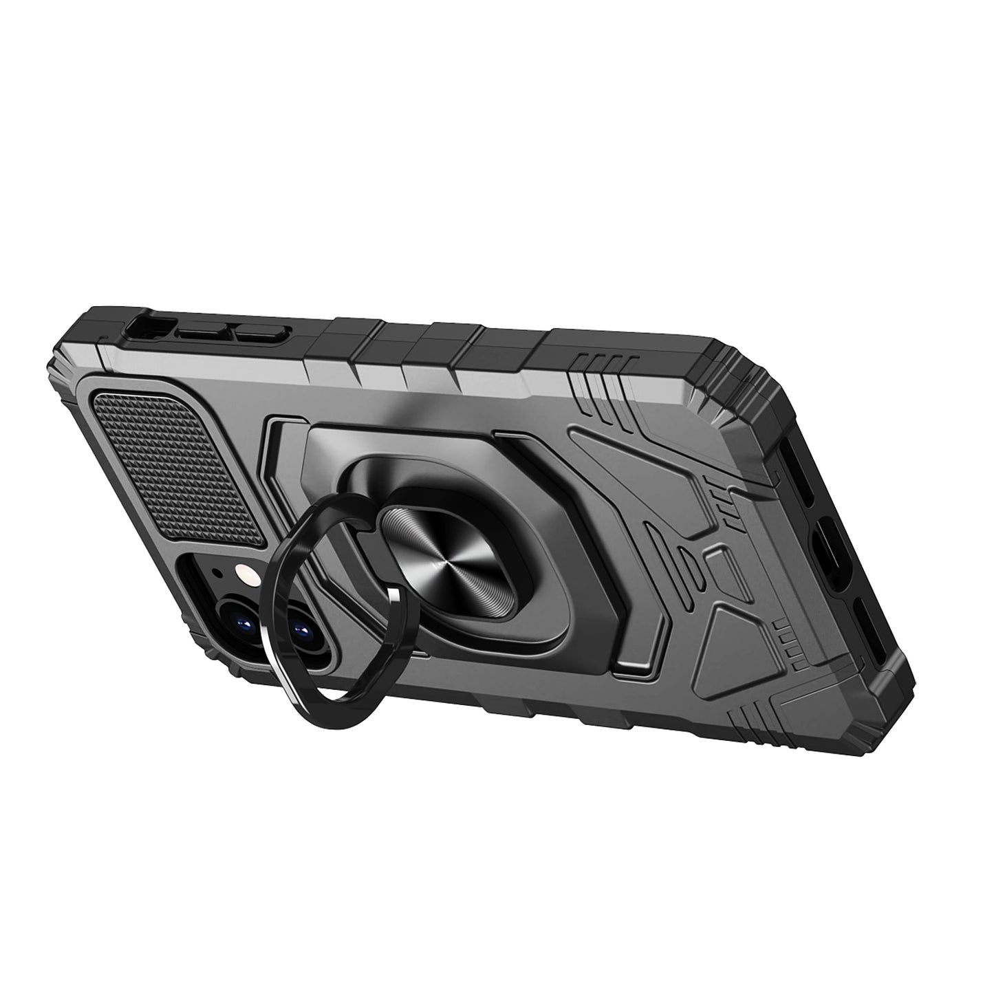 For Apple iPhone 13 Pro Max (6.7") Hybrid 2in1 Dual Layer with Rotate Magnetic Ring Stand Holder Kickstand, Rugged  Phone Case Cover