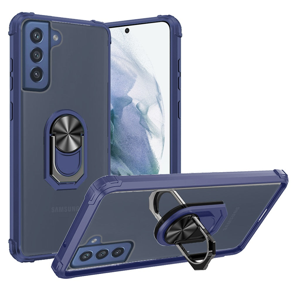 For Samsung Galaxy S22 /Plus Ultra Clear Silicone Shockproof Tuff Hybrid Protection Cover Transparent TPU with Magnetic Ring Kickstand  Phone Case Cover