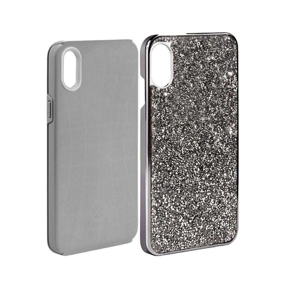 For Apple iPhone XR Bling Rhinestone Diamond Shiny Glitter Hybrid Dual Layer Defender Rugged Hard PC TPU Rubber Protective  Phone Case Cover