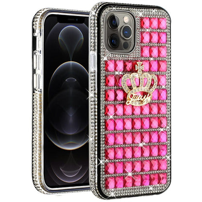 For Apple iPhone SE 2022 /SE 2020/8/7 Fashion Luxury 3D Bling Diamonds Rhinestone Jeweled Ornament Crystal Hybrid Hard  Phone Case Cover