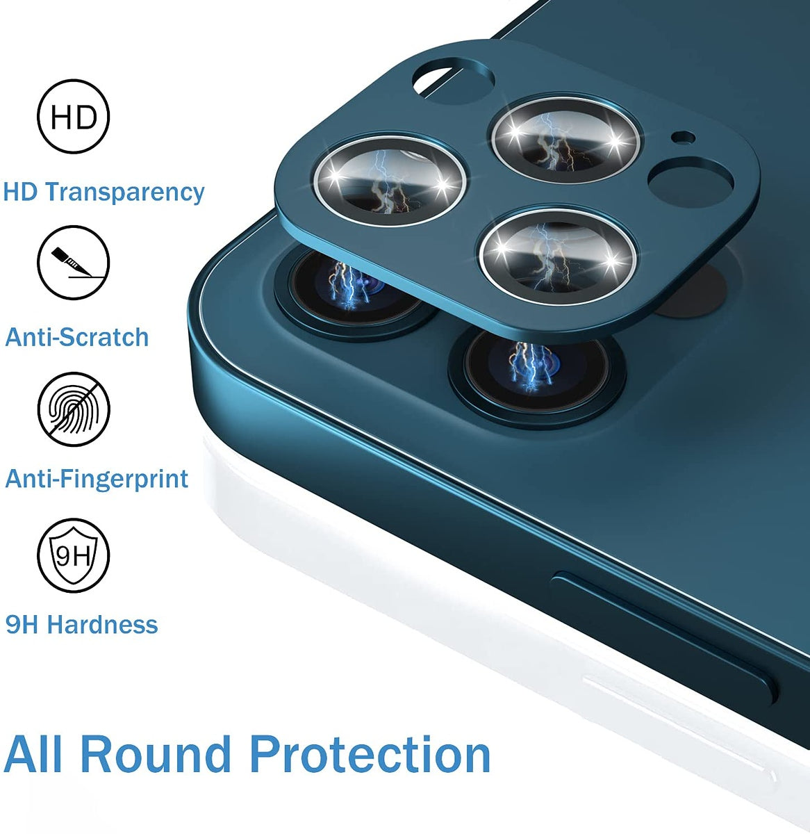 For Apple iPhone 14 (6.1") Camera Lens Protector Back Tempered Glass Camera [9H Clear Glass] [Case Friendly] White Screen Protector