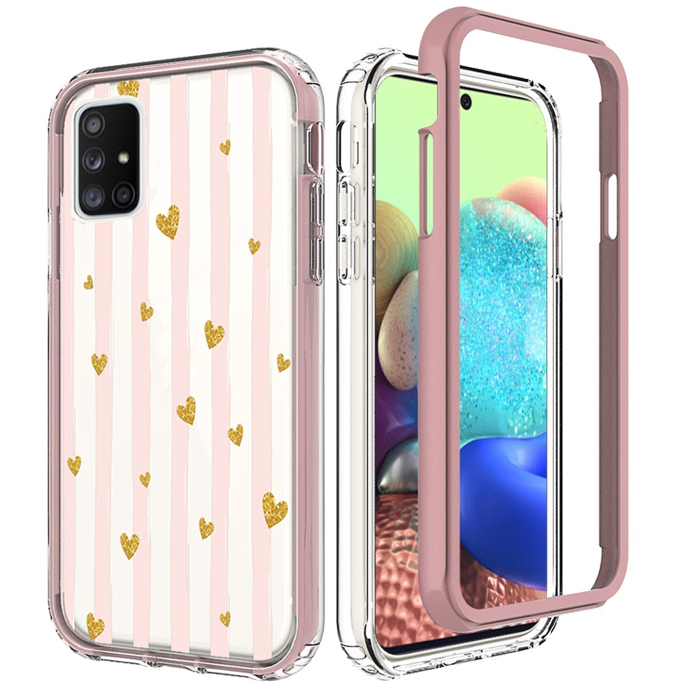 For Samsung Galaxy A71 5G Beautiful Design Hybrid Triple Layer Armor Hard PC Rubber TPU Shockproof Protective Frame  Phone Case Cover