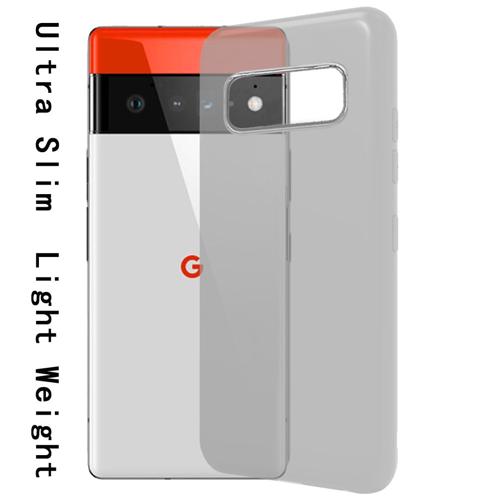 For Google Pixel 6 Pro Premium Hybrid Soft Silicone Gummy TPU Gel Candy Skin Flexible Skinny Slim Thin Protector Clear Phone Case Cover