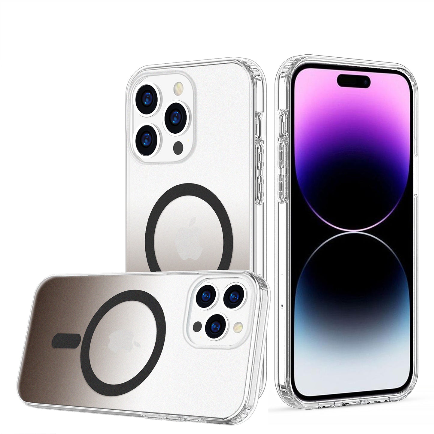 For Apple iPhone 14 /Plus Pro Max Hybrid IMD Frosted Two Tone with MagSafe Magnetic Wireless Charging Slim Hard PC  Phone Case Cover