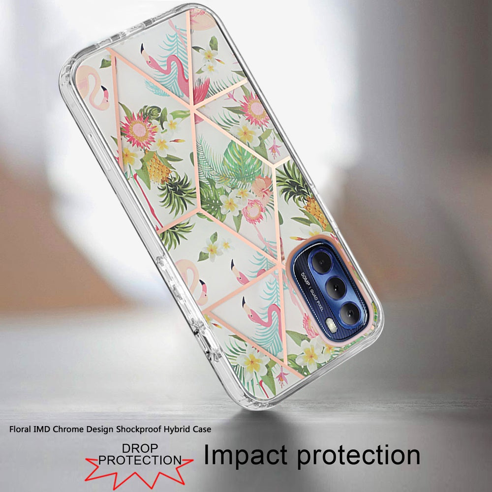 For Motorola Moto G Stylus 2022 4G Fashion Floral IMD Design Flower Pattern Hybrid Protective Hard PC Rubber TPU Back  Phone Case Cover
