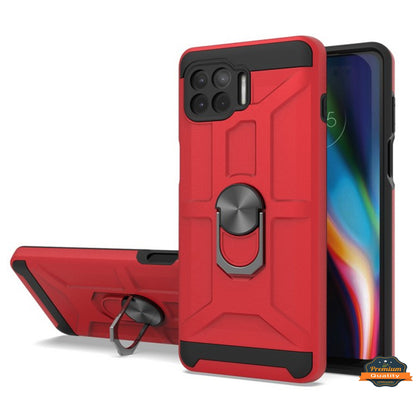 For Motorola Moto One 5G, Moto G 5G Plus Hybrid Ring Stand [360° Rotatable Ring Holder Magnetic Kickstand] Armor Shockproof  Phone Case Cover
