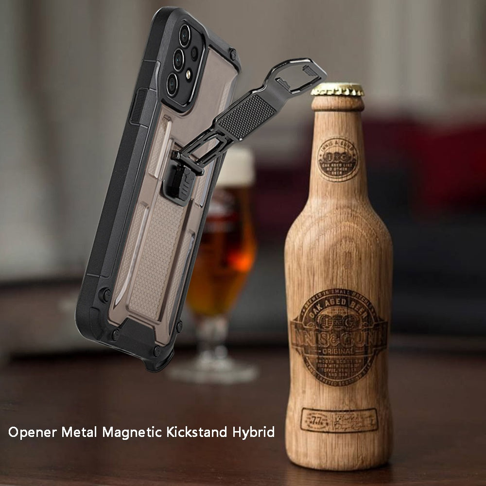 For Samsung Galaxy A33 5G Heavy Duty Military Grade Hybrid with Magnetic Kickstand, Carabiner, Bottle Beer Opener Shockproof  Phone Case Cover