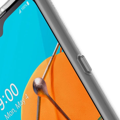 For LG K51 / Reflect Slim Fit Hybrid Transparent Rubber Gummy Hard PC Soft Silicone Protective Semi White Phone Case Cover