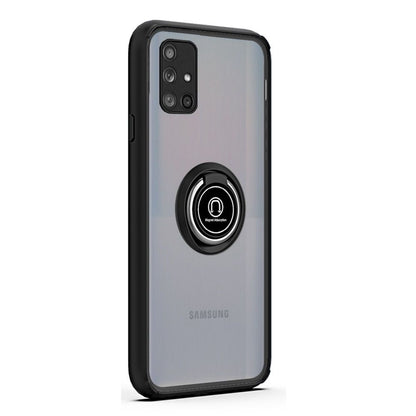 For Samsung Galaxy A53 5G Hybrid Protective PC TPU Shockproof with 360° Rotation Ring Metal Stand and Covered Camera  Phone Case Cover