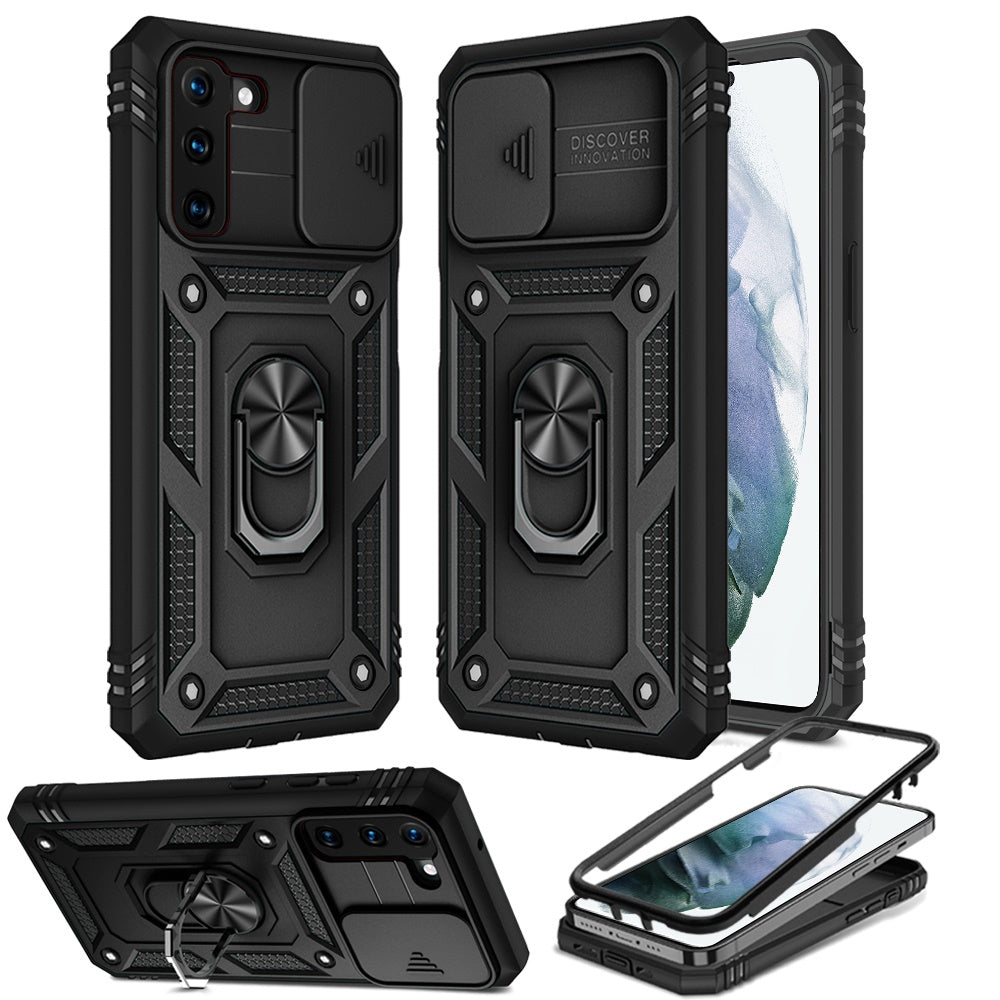 For Samsung Galaxy S22 Hybrid Built-in 360° Rotate Magnetic Ring Stand with Camera Protection Heavy Duty Shockproof  Phone Case Cover