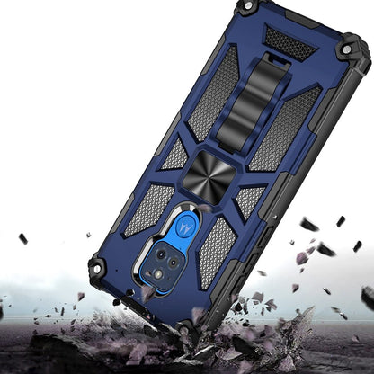 For Motorola Moto G Play 2021 Heavy Duty Hybrid Shockproof [Military Grade] Rugged Protective Fit Built-in Magnetic Car Mount Kickstand  Phone Case Cover