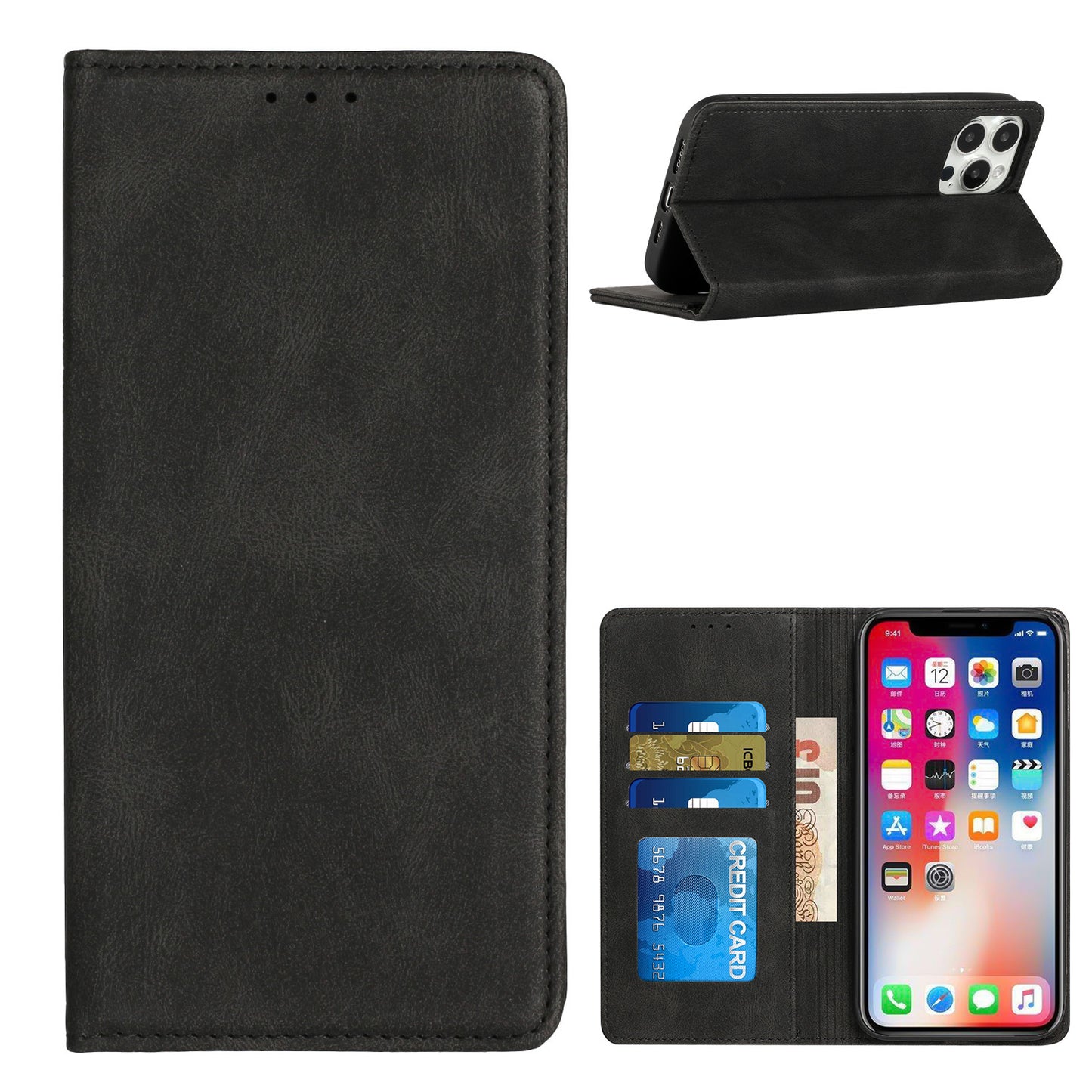 For Samsung Galaxy A53 5G Wallet Premium PU Vegan Leather ID Credit Card Money Holder with Magnetic Closure Pouch Flip  Phone Case Cover