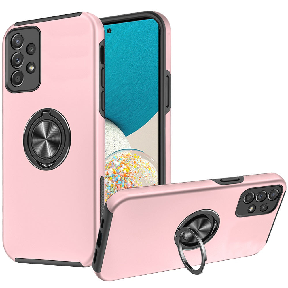 For Samsung Galaxy A33 5G Hybrid 360 Degree Rotatable Metal Invisible Ring Stand Holder Fit Magnetic Car Mount Shockproof  Phone Case Cover