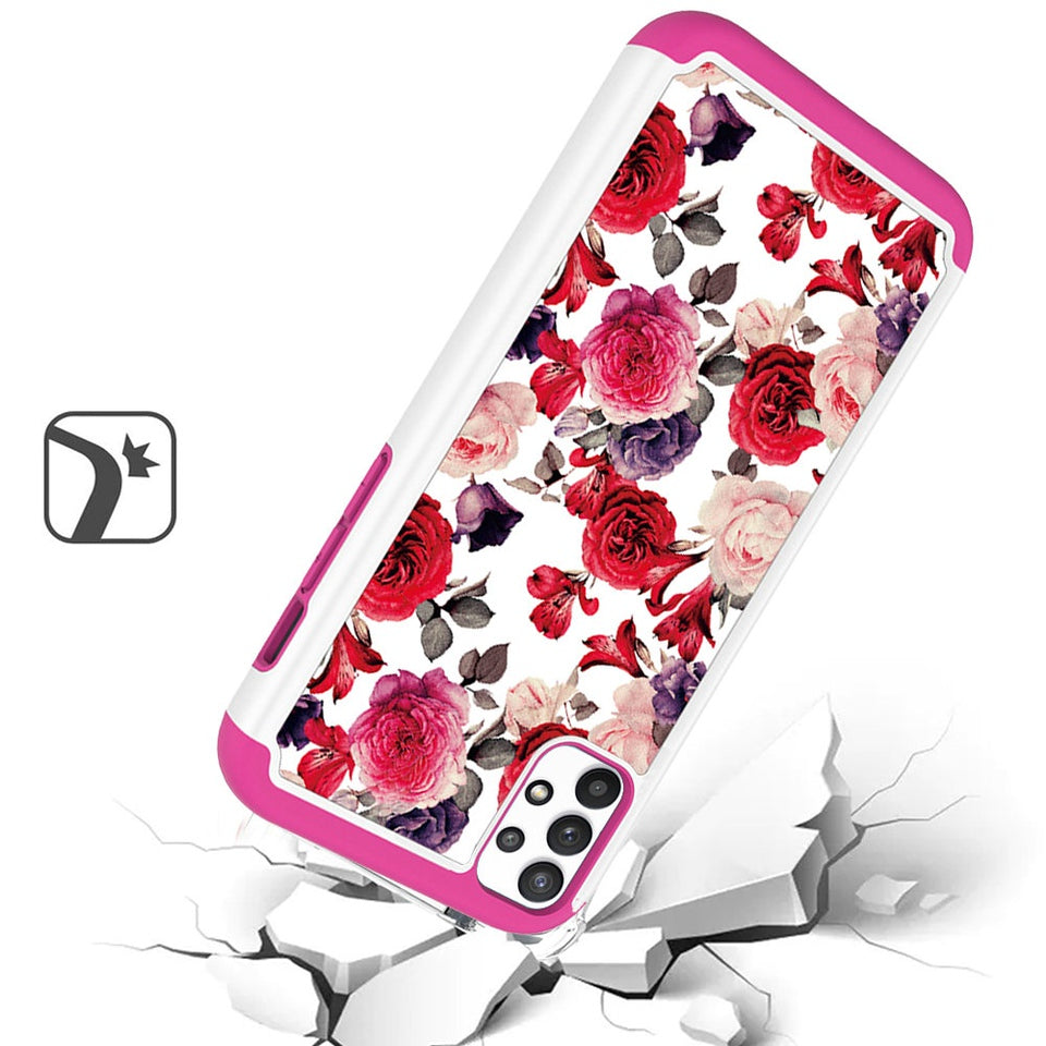 For Apple iPhone 13 Mini (5.4") Beautiful Design Tuff Hybrid Heavy Duty Sturdy Shockproof Full Body Soft TPU Hard Protective  Phone Case Cover