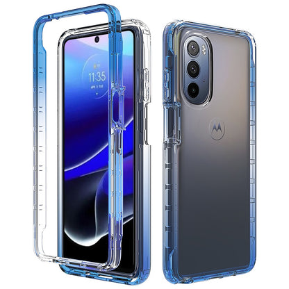 For Motorola Moto G Stylus 5G 2022 Dual Layer Hybrid Clear Gradient Two Tone Transparent Shockproof TPU Hard PC Frame  Phone Case Cover